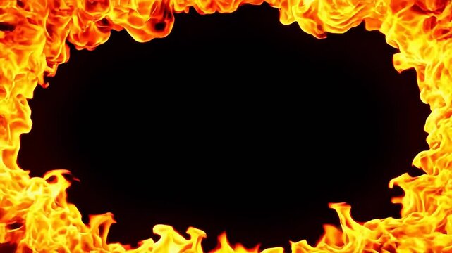 Flames forming a circular frame
