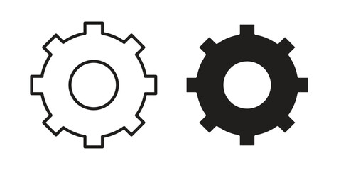 Settings icon simple outline style. Editable stroke EPS 10