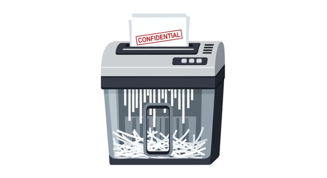 A paper shredder with confidential document