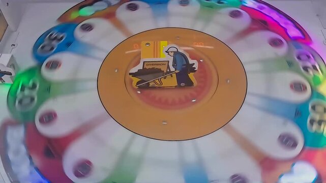 a spinning game machine to try the luck of someone who plays it