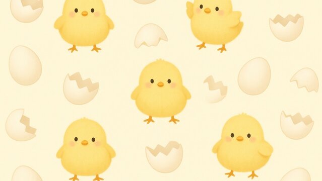 Cute chicks with broken eggshells desktop wallpaper