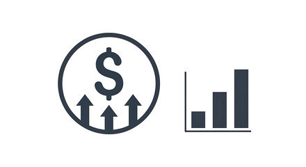 Obraz premium Financial growth concept with dollar sign and increasing graph