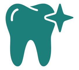 Obraz premium Filled Tooth with Star Icon for App UI