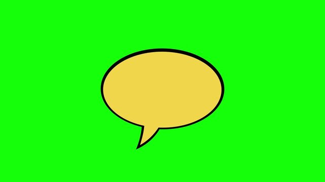 Empty cartoon speech bubble animation pack on green screen background
