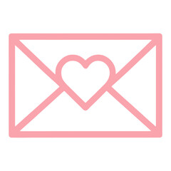 Pink Filled Envelope With Heart Icon for App UI