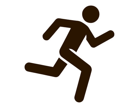 Running Person Outline Vector Icon for App UI with Motion Blur Effect