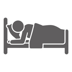 Sleeping Person on Bed Flat Vector Icon for App UI with Folded Blanket