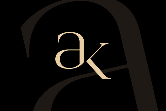 AK or KA letter logo icon design. Classic style luxury initials monogram.