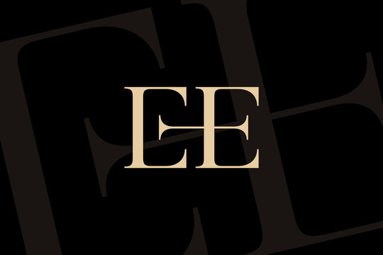 EE letter logo icon design. Classic style luxury initials monogram.