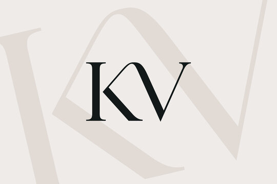 KV or VK letter logo icon design. Classic style luxury initials monogram.