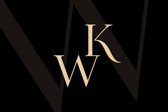 KW or WK letter logo icon design. Classic style luxury initials monogram.
