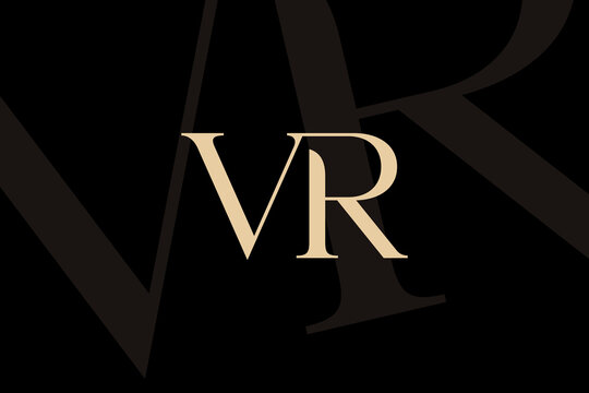VR or RV letter logo icon design. Classic style luxury initials monogram.