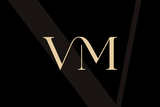 VM or MV letter logo icon design. Classic style luxury initials monogram.