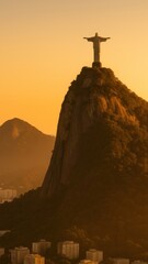 Iconic sunset mountain silhouette mobile wallpaper