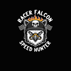 Fototapeta premium Racing Falcon Bird Logo Design Illustration.