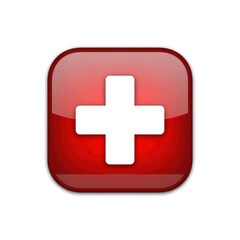 Obraz premium Red square with white cross medical