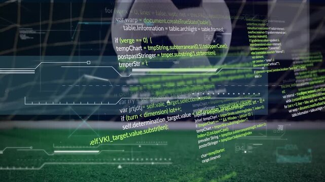 Animation of data processing over football