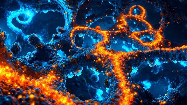 Abstract glowing cellular network