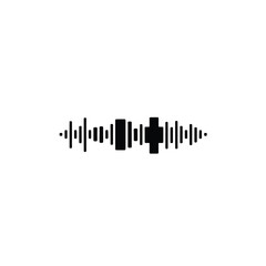 Black and white sound wave on white background audio wave podcast recording