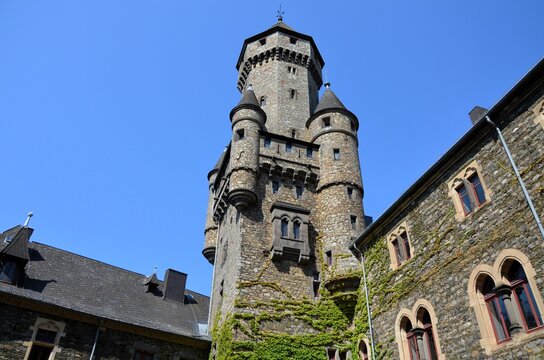 Braunfels, Germany 08.08.2020: Braunfels, Germany 08.08.2020: Main tower of Braunfels castle in Germany