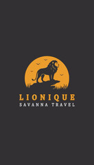 Lion Silhouette Logo Design Element.