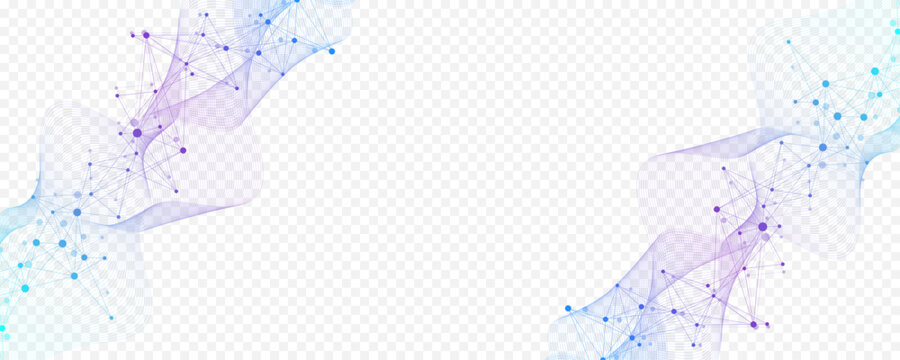 Modern digital technology background design with molecular plexus lines and dots. Futuristic network connection. Abstract mesh, big data technology, ai, science, cyberspace.