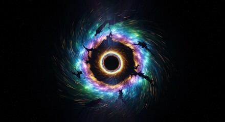 Obraz premium Abstract Black Hole Swirling Cosmic Nebula