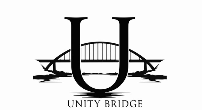 Elegant bridge structure symbolizing connection and unity against a stark background