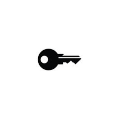 Solid fill of a large black key with a circular handle unlock