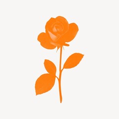 Naklejka premium Vibrant orange rose illustration.