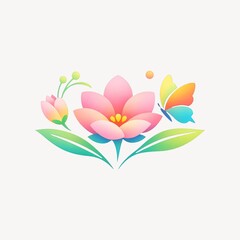 Naklejka premium Colorful floral butterfly illustration