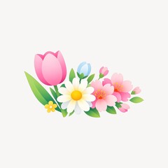 Naklejka premium Colorful floral bouquet illustration.