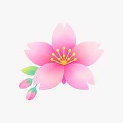 Naklejka premium Delicate pink cherry blossom illustration.