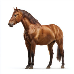 Obraz premium Horse standing majestic 1 – made with generative AI - white background - PNG