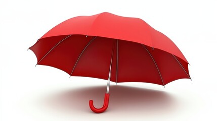 Vibrant Red Umbrella Offering Protection and Safety, Symbolizing Insurance and Security