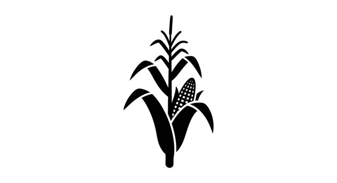 Corn Plant with Ears of Corn.
