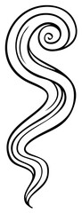 Fototapeta premium Abstract illustration of flowing curvy lines in a spiral shape in black and white