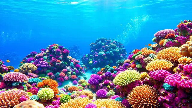 Vibrant underwater coral reef