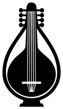Classic string instrument silhouette icon symbolizing music tradition and artistic heritage