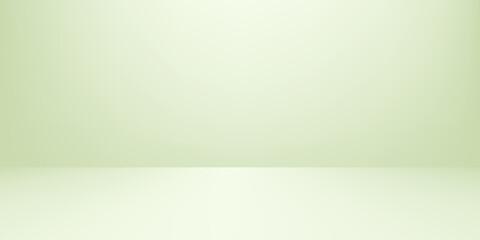 Empty pastel green background. Realistic studio wall. Minimal 3d shelf. Space for selling products on the website. Space for text. stand for products. © Muis