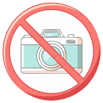 No camera allowed sign icon photography prohibited symbol vector illustration