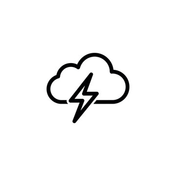 Simple Black Cloud with Lightning Bolt.