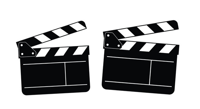 Film clappers used in movie production and filming industry