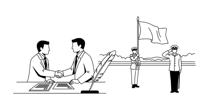 Business Partnership Agreement and Flag Ceremony