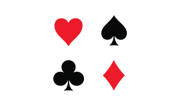 Vector illustration of the four playing card suits arranged in a square pattern