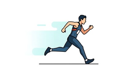 Man running in athletic wear with dynamic motion and speed