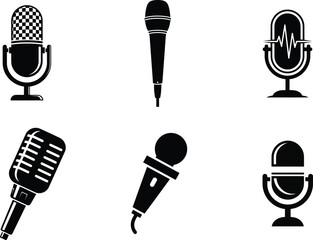 Collection of various microphone types and designs