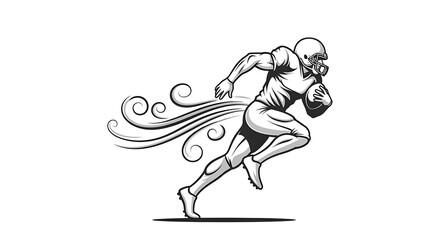 Fototapeta premium Dynamic football player running with ball in motion
