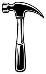 Classic claw hammer tool with metal head and wooden handle vector illustration