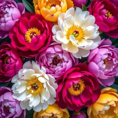 Obraz premium colorful peonies seamless